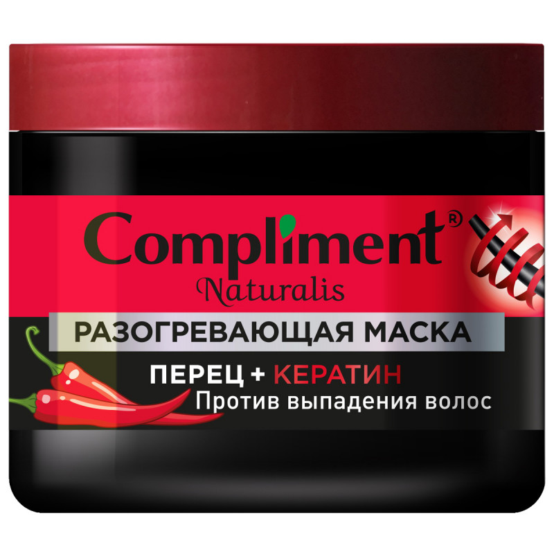 Naturalis Разогревающая Маска против выпадения волос Перец + Кератин 500мл
